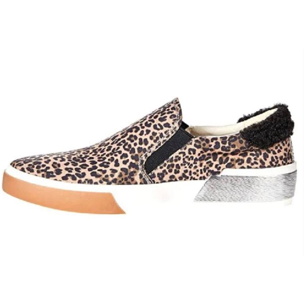 Dolce Vita Sneakers Womens‎ Size 5.5 Zippy Leopard Print Slip On Faux Fur